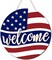 3D Memorial Day Door Sign 4th of July Decorations Patriotic Wreaths Welcome Sign for Front Door Wooden
